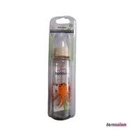 Bambino 225 ml Beyaz Kapaklı Ahtapot Desenli Damaklı Cam Biberon
