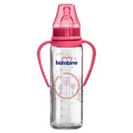Bambino 225 ml Kırmızı Kulplu Cam Biberon