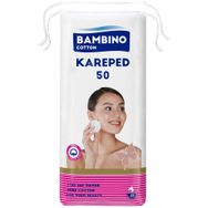 Bambino Cotton Kare 50 Adet Makyaj ve Bebek Temizleme Pamuğu