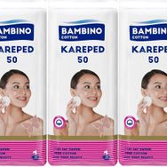 Bambino Cotton Kare 50x3 Adet Makyaj ve Bebek Temizleme Pamuğu