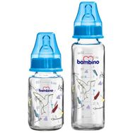 Bambino T090 2'li 225 ml ve 125 ml Mavi Cam Biberon Seti