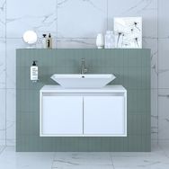 Banos 1715 Roomart Mat Beyaz 85 cm Lavabolu Alt Modül Banyo Dolabı