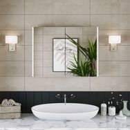 Banos Kulpsuz Tek Kapaklı Mat Beyaz 80 cm Aynalı Banyo Üst Dolabı