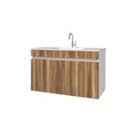 Banos LD3 100 cm Ayaksız 2 Kapaklı Lavabolu Tesbih Mdf Banyo Dolabı