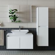 Banos Roomart Lavabolu Mat Beyaz Mdf 85 Cm Banyo Dolabı