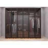 Baramolife GACL4 Life Camlı 6 Kapaklı Ceviz 270 cm Gardrop