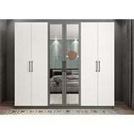 Baramolife GAL14 Life 6 Kapaklı Antrasit Beyaz 240 cm Gardrop