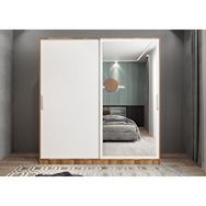Baramolife GRK7 Kale Sürgülü Ceviz Beyaz 160 cm Gardrop