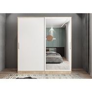 Baramolife GRK9 Kale Sürgülü Meşe Beyaz 160 cm Gardrop