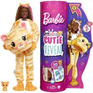 Barbie Cutie Reveal Tatlı Kedicik Peluş Kostümlü Bebek ve Evcil Hayvan