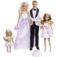 Barbie DJR88 Dört Bebekli Düğün Seti