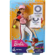 Barbie GJL73-GJL77 Tokyo 2020 Olimpiyat Bebekleri Beyzbol Oyuncak Bebek