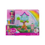 Barbie GTF48-GTF49 Dreamtopia Chelsea Ve Eğlenceli Dünyası Oyun Seti Ağaç Ev