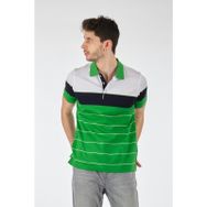 Barca 1102608 Lacivert-Yeşil Polo Yaka Çizgili Erkek T-Shirt