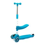 Başel LED Işıklı 3 Tekerlekli Yükseklik Ayarlı Oturaklı Turkuaz Çocuk Scooter