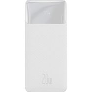 Baseus Beyaz Bipow Dijital Ekranlı 20 w 10.000 mah Powerbank