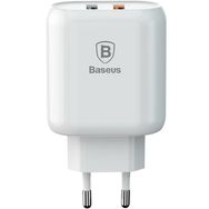 Baseus Bojure 2X Usb QC 3.0 Hızlı 18W Beyaz Şarj Adaptörü