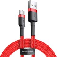 Baseus Cafule Type-C 3A Kırmızı 1 m Data Şarj Kablosu
