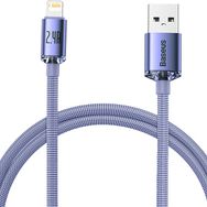 Baseus Crystal Shine Fast Charging 2.4A 1.2 mt Mor Lightning Şarj Kablosu