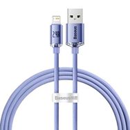 Baseus Crystal Shine Fast Charging 2.4A 1.2 mt Mor Lightning Şarj Kablosu
