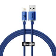 Baseus Crystal Shine Series Fast Charging USB to iP 2.4A 1.2 mt Mavi Data Kablo