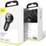 Baseus Digital Display Siyah 24W 4.8A Dual USB Çift USB Hızlı Araç Şarjı
