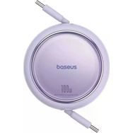 Baseus Free 2 Draw Mini Makaralı Type-C to 100W 1 mt Mor Kablo