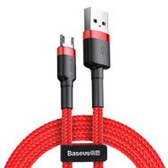 Baseus Kırmızı 1 m 2.4 A USB Type A & Micro USB Cafule Serisi Şarj & Data Aktarım Kablosu