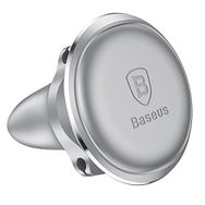 Baseus Magnetic Air Vent Gri Gümüş Mıknatıslı ve Kablo Tutuculu Araç İçi Telefon Tutucusu