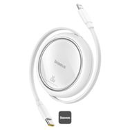 Baseus P10364501211-00 Free 2 Pull Makaralı USB-C to Lightning 20 W 1 mt Beyaz Şarj Kablosu