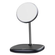 Baseus Swan Manyetik Masaüstü Kablosuz Wireless 15W iPhone 15-14-13-12 Siyah Şarj Kablosu