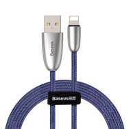 Baseus Torch Serisi Mavi 1.5 A 2 mt Alüminyum Alaşım Örgü Tasarım iPhone Lightning Data Şarj Kablosu