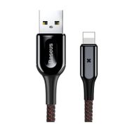 Baseus X-Type Serisi 2 A 1 mt Siyah iPhone Lightning Kopmaya Dayanıklı Data Şarj Kablosu