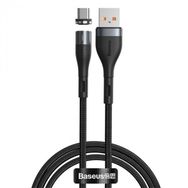 Baseus Zinc Safe Manyetik USB Kablo Android Micro 2.1A 1 mt Siyah Şarj Kablosu