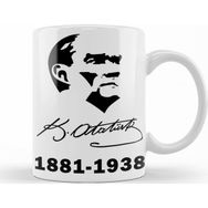 Baskı Dükkanı 19 Mayıs Atatürk Porselen Kupa Bardak