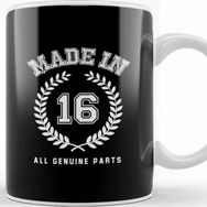 Baskı Dükkanı 2016 Made In 16 All Genuine Parts Kupa Bardak