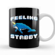 Baskı Dükkanı Adorable Feeling Stabby 8 Bit Narwhal Funny Whale Kupa Bardak