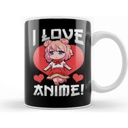 Baskı Dükkanı Adorable I Love Anime Girl Japanese Kawaii Kupa