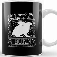 Baskı Dükkanı All I Want for Christmas is a Bunny Knit Pattern Kupa