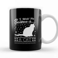 Baskı Dükkanı All I Want for Christmas is a Cat Pattern Kupa