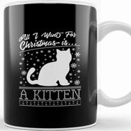 Baskı Dükkanı All I Want For Christmas is a Kitten Knit Pattern Kupa Bardak