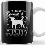 Baskı Dükkanı All I Want For Christmas is a Puppy Knit Pattern Kupa