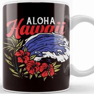 Baskı Dükkanı Aloha Vacation Hawaii Island Ocean Wave Surf Beach Hibiscus Kupa