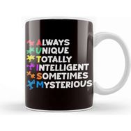 Baskı Dükkanı Always Unique Totally Intelligent Mysterious Autism Support Kupa