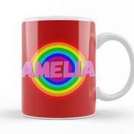 Baskı Dükkanı Amelia Name Personalized Custom Vintage Retro Rainbow Style Design Gift Baby Gift For Her Kupa