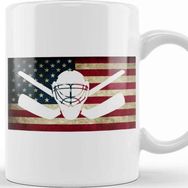 Baskı Dükkanı American Flag Hockey Goalie Usa Ice Hockey Kupa