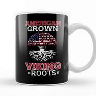 Baskı Dükkanı American Grown With Viking Roots Patriotic Norse Kupa