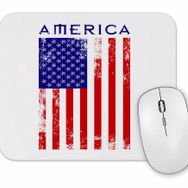 Baskı Dükkanı Amerika Bayrağı Mouse Pad