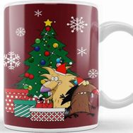Baskı Dükkanı Angry Beavers Around the Christmas Tree Kupa Bardak