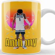 Baskı Dükkanı Anthony Edwards Vintage Art Legend Basketball Gift Kupa